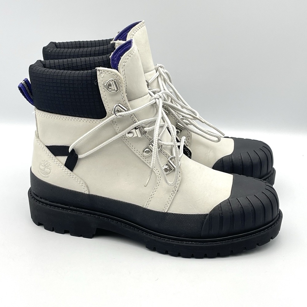 Timberland Heritage Lite 6" Waterproof Boots Women's Size 6 A2JX9 White Black